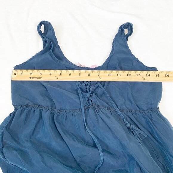 Calypso St. Barth Nettie Tiered Silk Maxi Dress‎ with lace up front closure - Picture 7 of 7